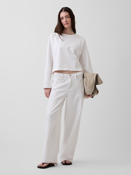 Image number 2 showing, Knit Oversized Crop T-Shirt