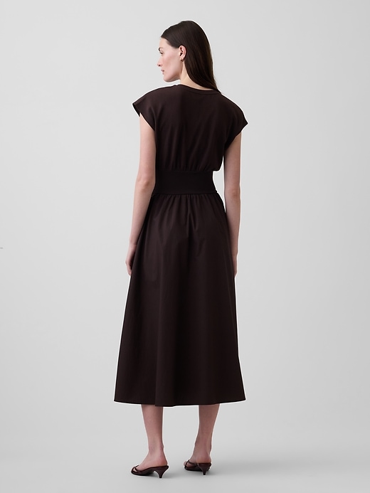 Image number 2 showing, Mixed Media Drop-Waist Midi Dress