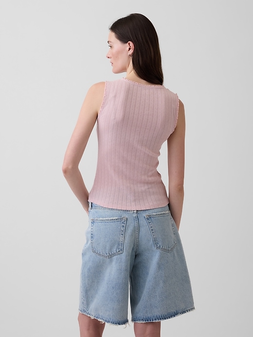 Image number 3 showing, Pointelle Shell Tank Top