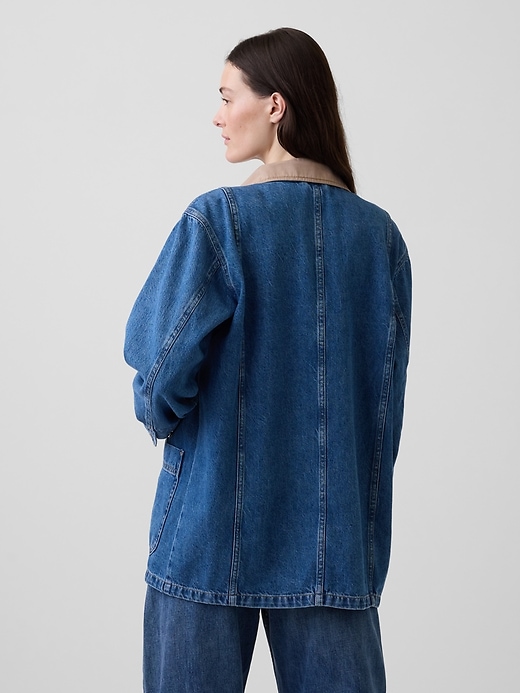 Image number 3 showing, Corduroy-Collar Denim Barn Jacket