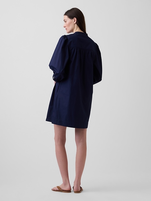 Image number 2 showing, Poplin Henley Mini Dress