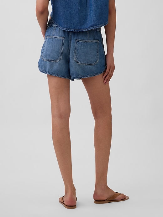 Image number 4 showing, Mid Rise UltraSoft Denim Easy Dolphin Shorts