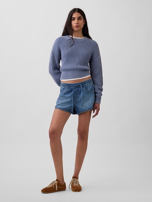 Image number 6 showing, Mid Rise UltraSoft Denim Easy Dolphin Shorts