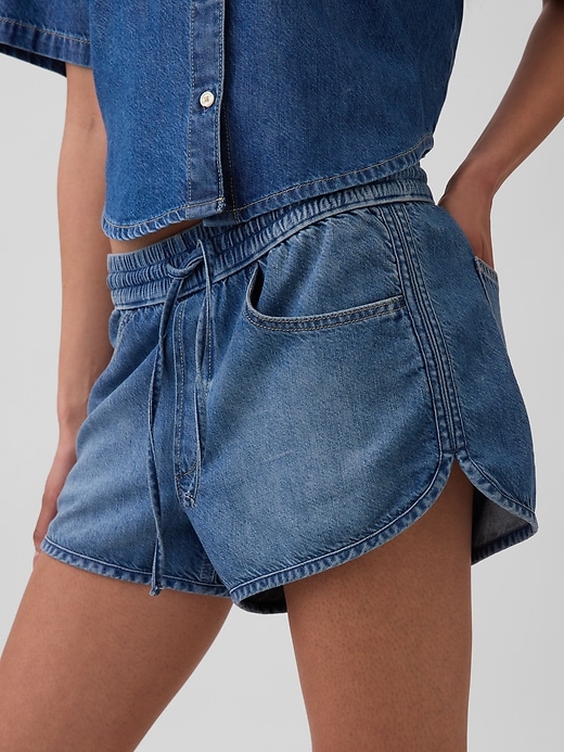 Image number 7 showing, Mid Rise UltraSoft Denim Easy Dolphin Shorts