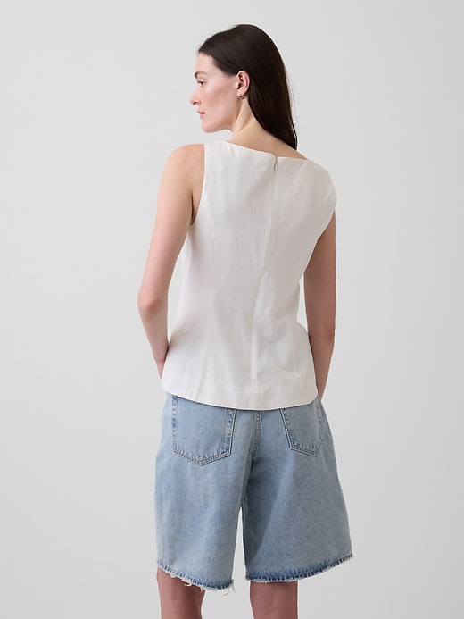 Image number 3 showing, Linen-Blend Boatneck Top
