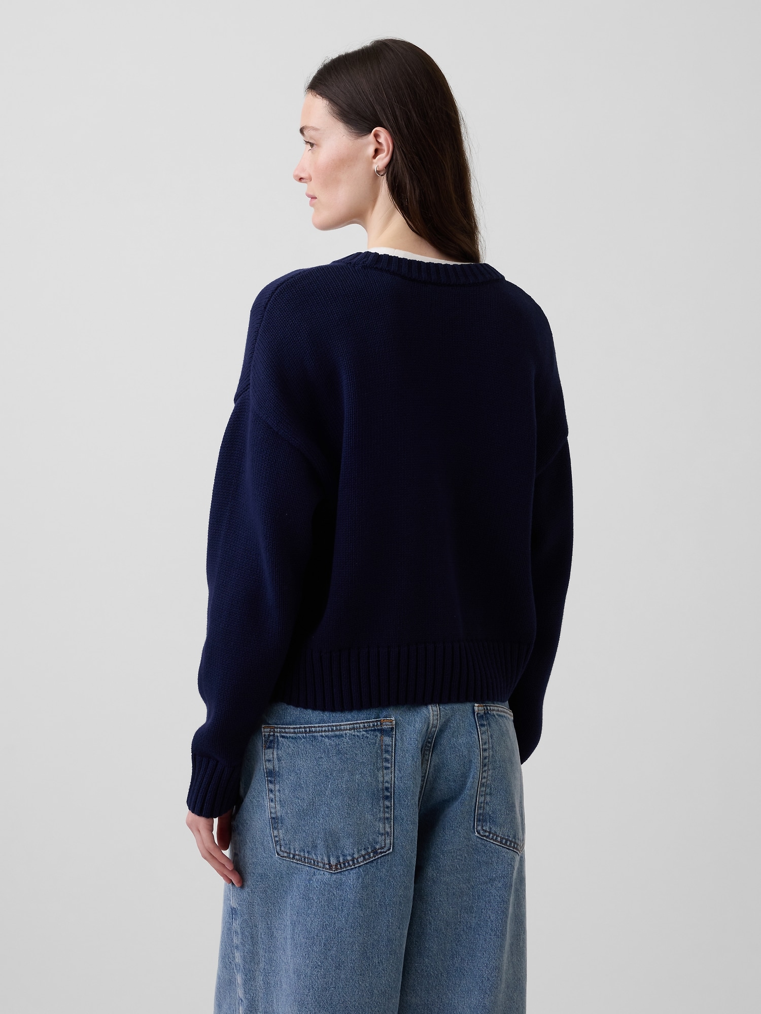100% Cotton Oversized Crop Sweater
