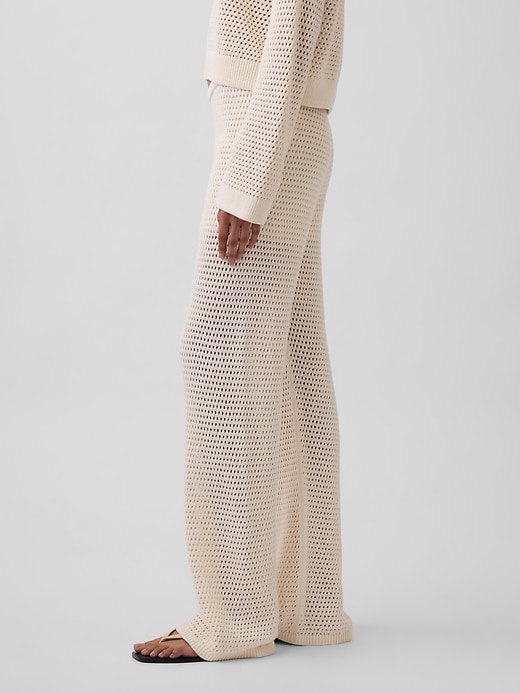 Image number 3 showing, 100% Cotton Crochet Sweater Pants