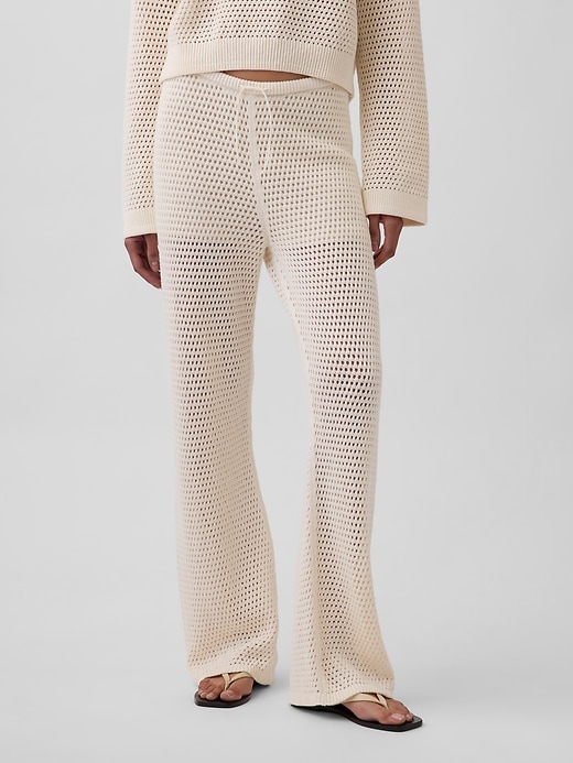 Image number 2 showing, 100% Cotton Crochet Sweater Pants