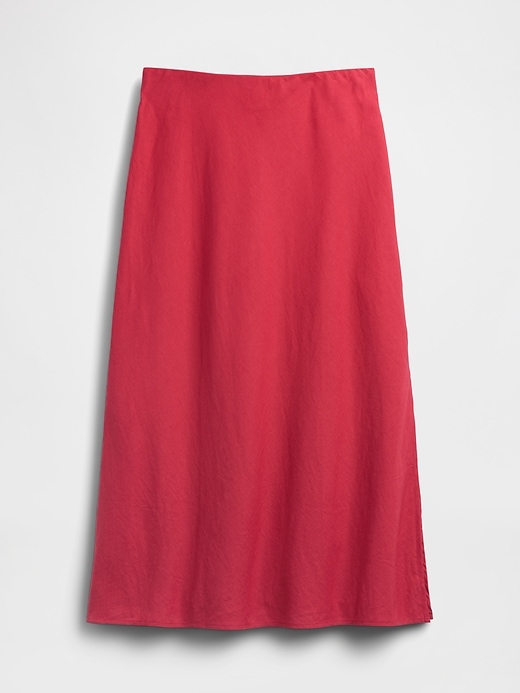 Image number 5 showing, Linen-Blend Maxi Slip Skirt