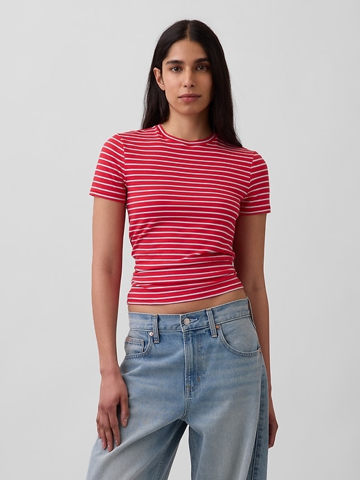 L'image numéro 1 présente T-shirt moulant en jersey