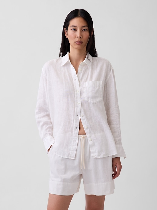 Image number 1 showing, 100% Linen Oversized Shirt