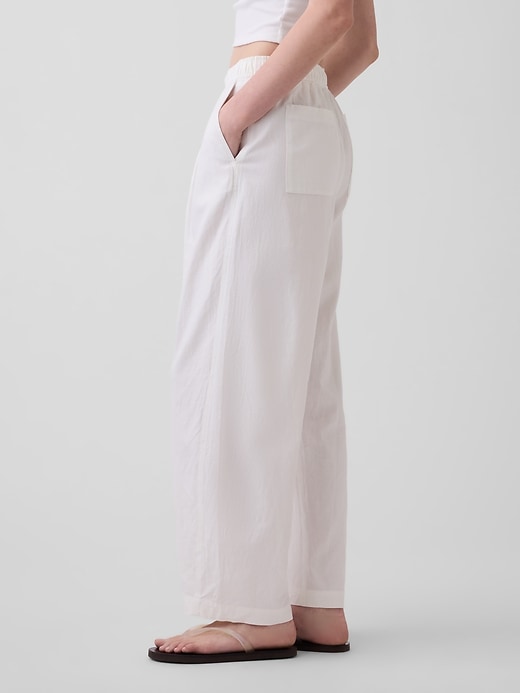 Image number 3 showing, Linen-Blend Easy Barrel Pants