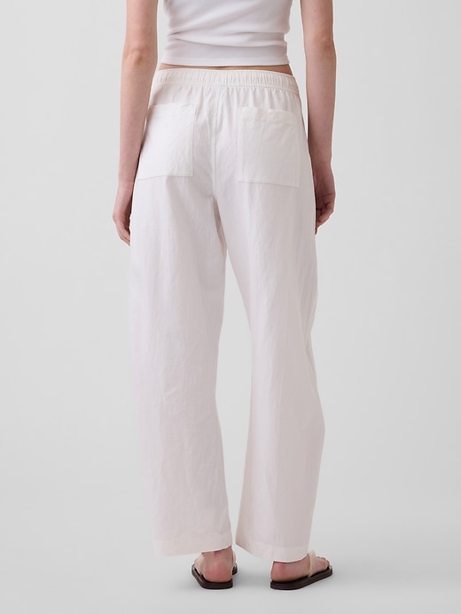 Image number 4 showing, Linen-Blend Easy Barrel Pants