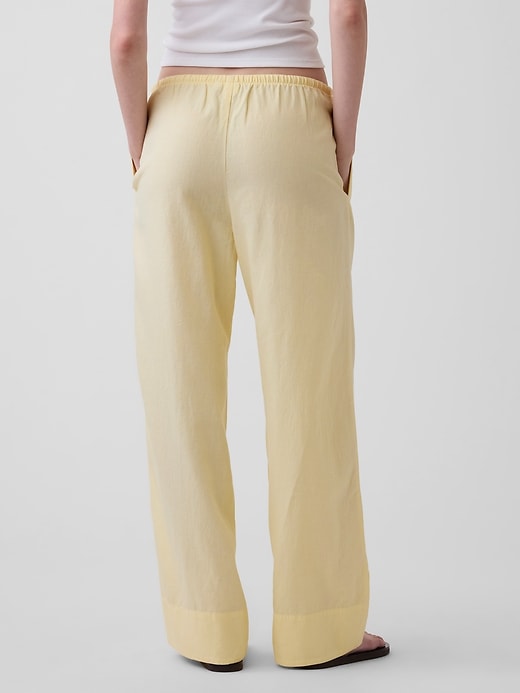 Image number 4 showing, Linen-Blend Easy Wide-Leg Pants