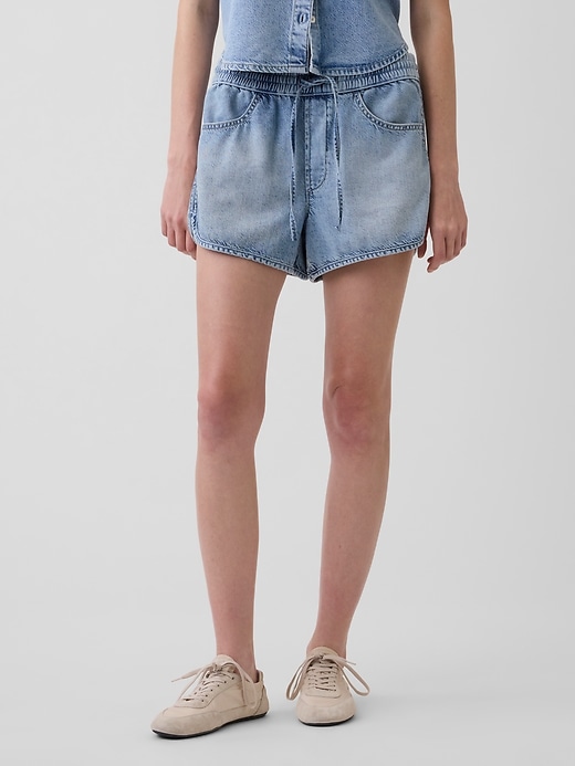 Image number 2 showing, Mid Rise UltraSoft Denim Easy Dolphin Shorts