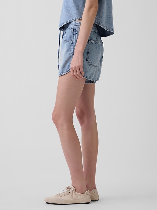 Image number 3 showing, Mid Rise UltraSoft Denim Easy Dolphin Shorts
