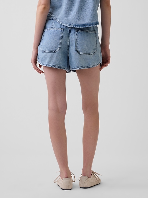 Image number 4 showing, Mid Rise UltraSoft Denim Easy Dolphin Shorts