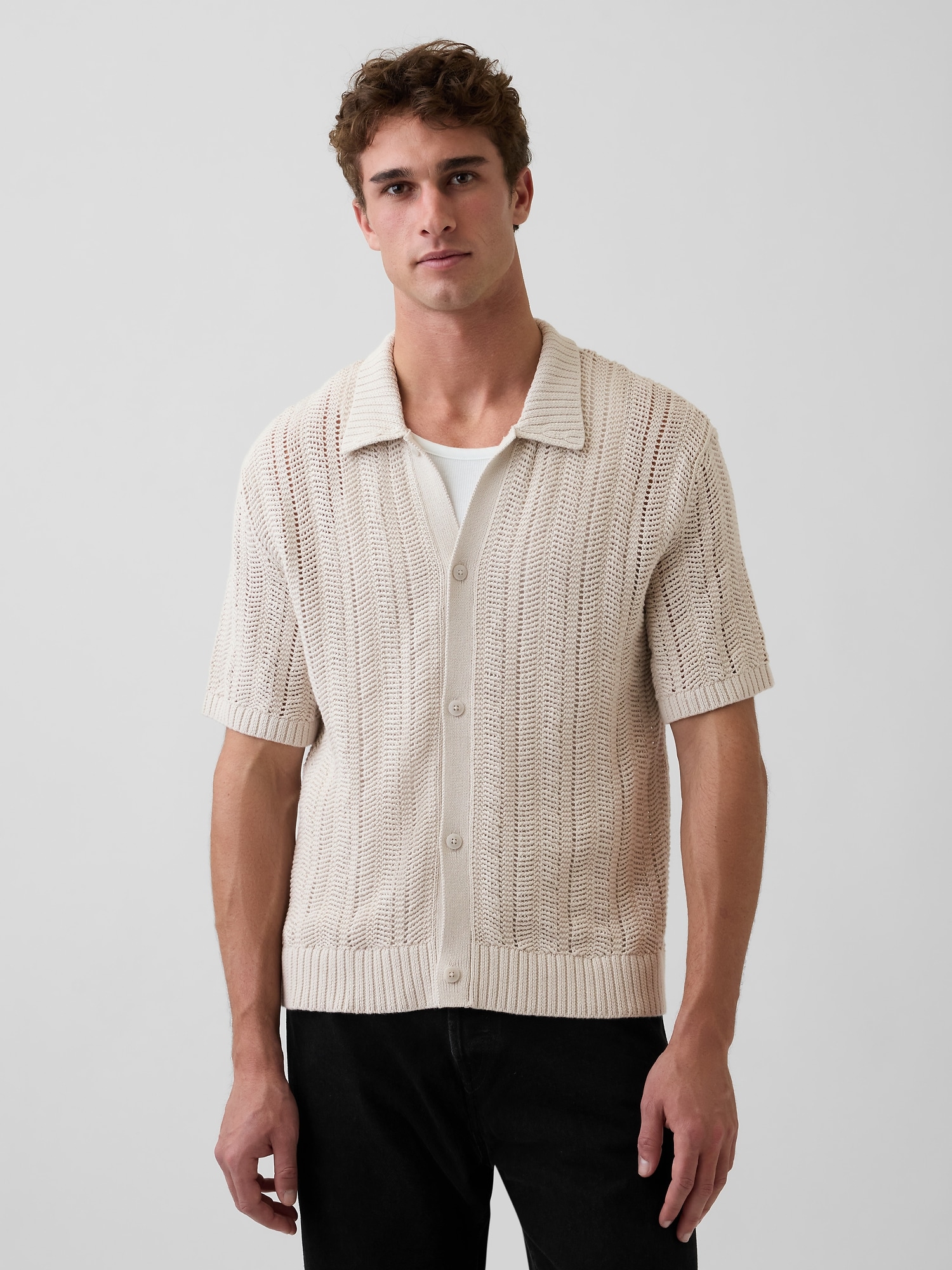 CHANDAIL EN TRICOT CROCHETÉ À CHEVRONS