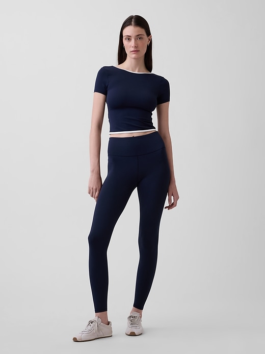 Image number 2 showing, GapFit Smooth Reversible Wrap Crop Top