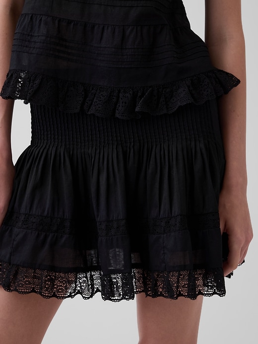 Image number 4 showing, Pintuck Lace-Trim Easy Mini Skirt