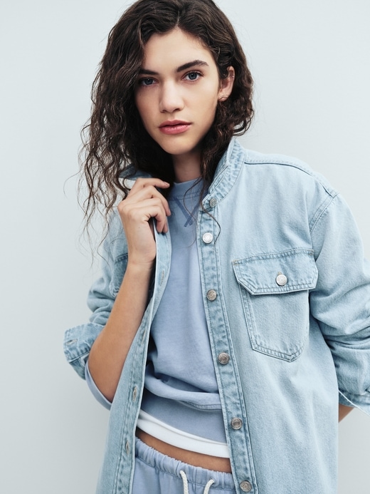 Image number 7 showing, Denim Western Shirt Jacket
