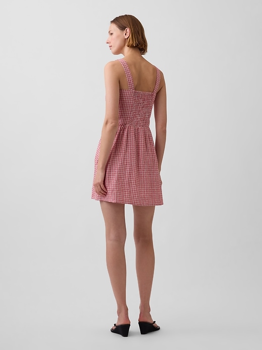 Image number 2 showing, Linen-Blend Drop-Waist Mini Dress