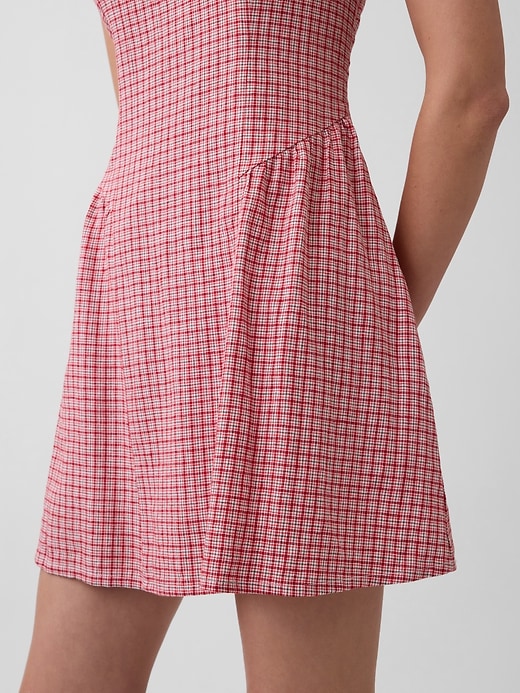 Image number 4 showing, Linen-Blend Drop-Waist Mini Dress