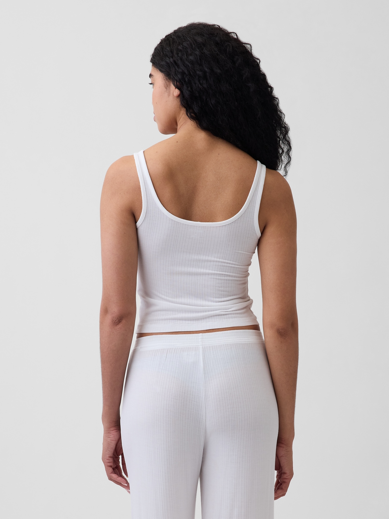 L'image numéro 3 présente Camisole de pyjama en modal finement côtelé le plus doux