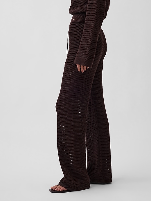 Image number 3 showing, 100% Cotton Crochet Sweater Pants