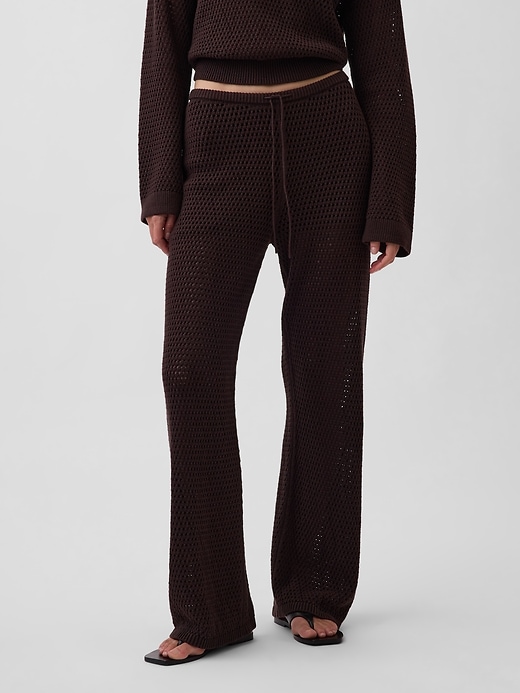 Image number 2 showing, 100% Cotton Crochet Sweater Pants