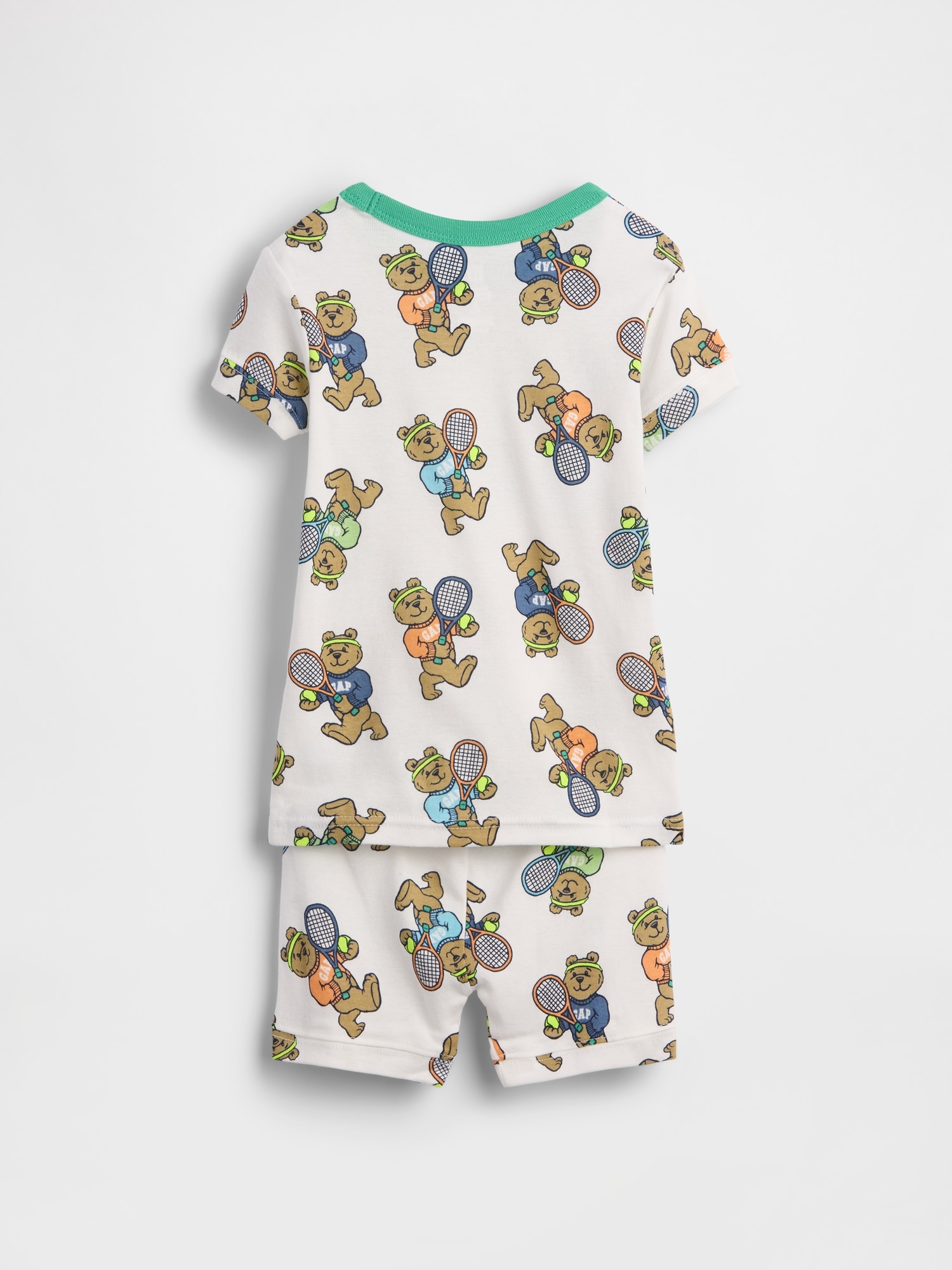 Pyjama court en coton biologique brossé ourson Brannan au tennis pour Bébé et Tout-petit