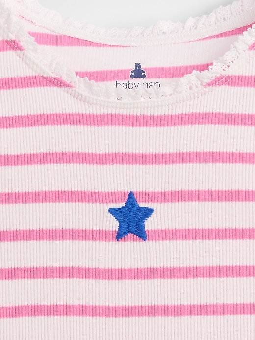 Image number 4 showing, Baby & Toddler Graphic Stripe Rib Tank Top