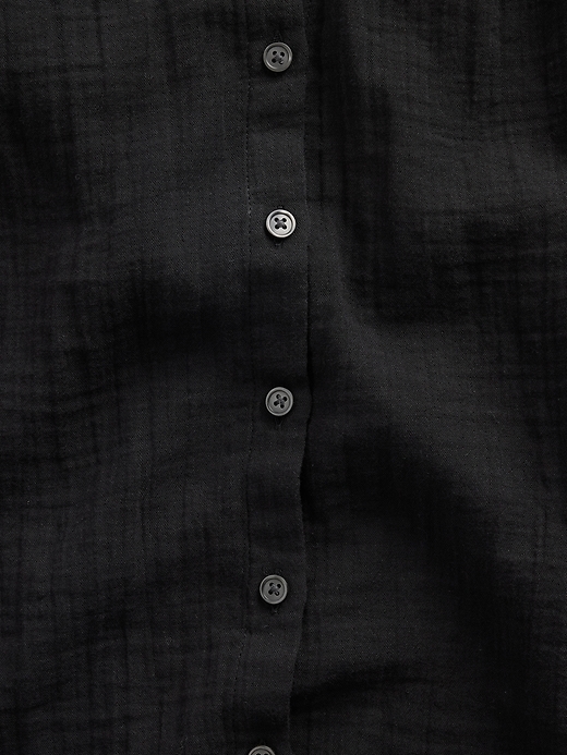 L'image numéro 4 présente Chemisier surdimensionné sans col en gaze de coton