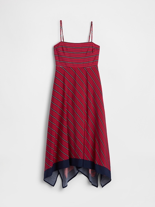L'image numéro 5 présente Robe mi-longue rayée à ourlet mouchoir