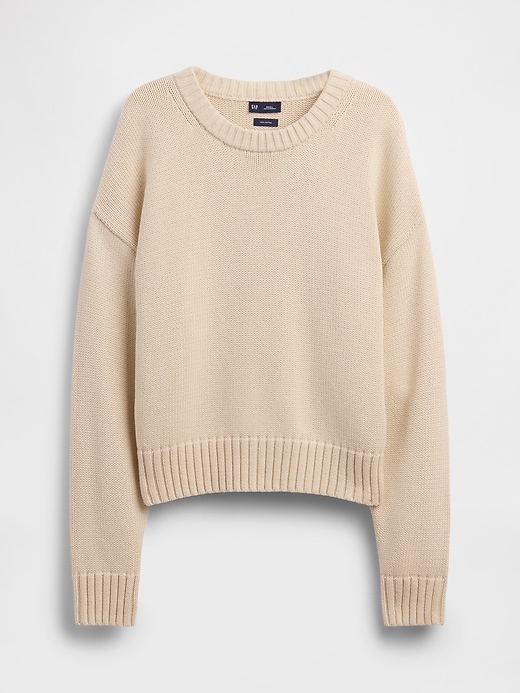 Image number 5 showing, 100% Cotton Oversized Crop Sweater