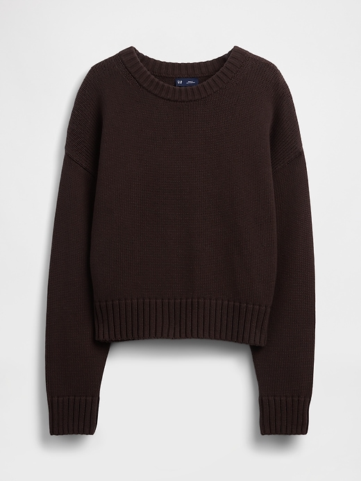 Image number 5 showing, 100% Cotton Oversized Crop Sweater