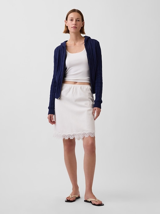 Image number 2 showing, 100% Cotton Cable-Knit Zip Cardigan