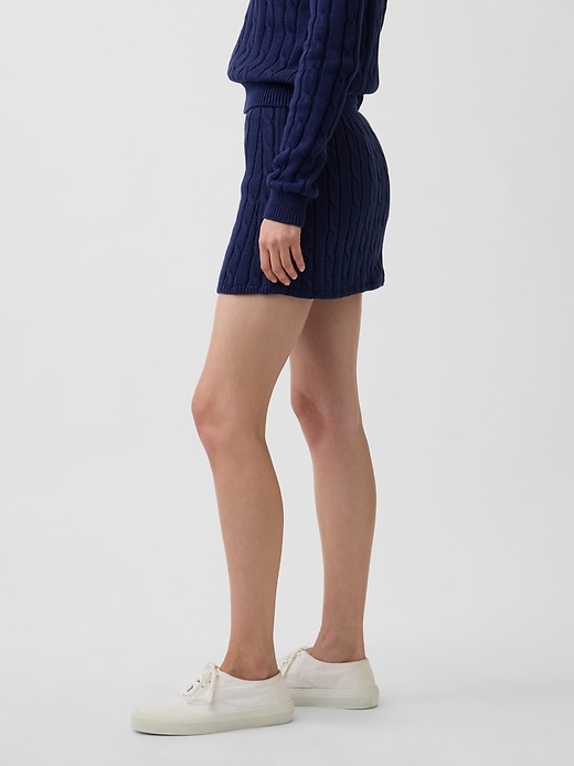 Image number 3 showing, 100% Cotton Cable-Knit Mini Skort