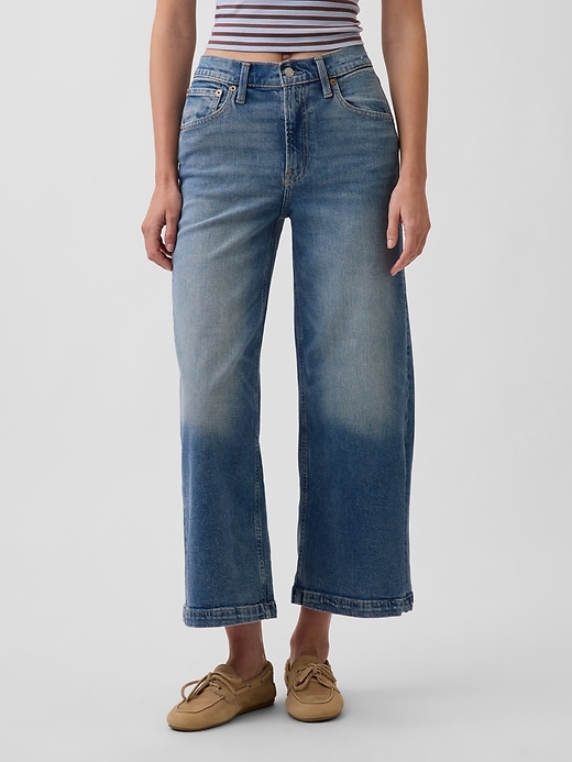 Image number 2 showing, High Rise Stride Wide-Leg Ankle Jeans