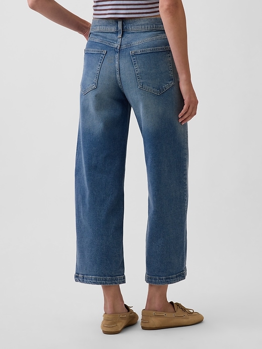 Image number 4 showing, High Rise Stride Wide-Leg Ankle Jeans