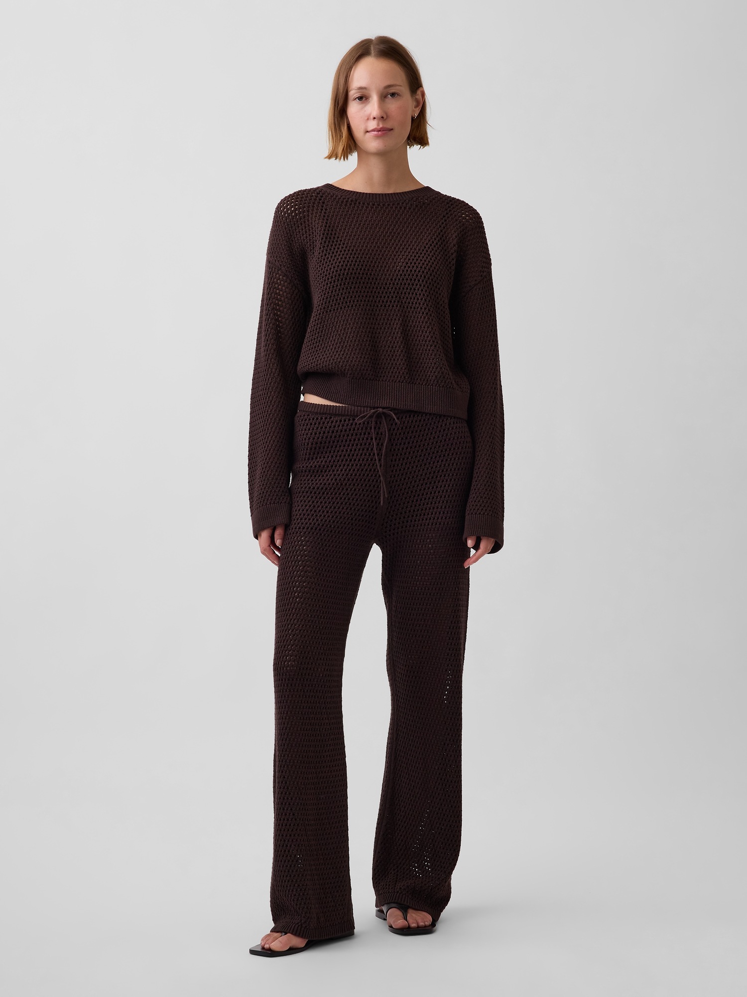 100% Cotton Crochet Relaxed Sweater
