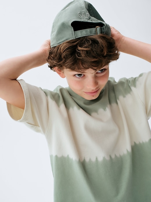 L'image numéro 4 présente T-shirt surdimensionné en tissu épais teint par nœuds pour Enfant