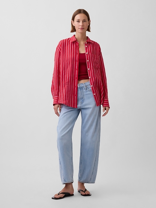 Image number 2 showing, 100% Linen Oversized Shirt
