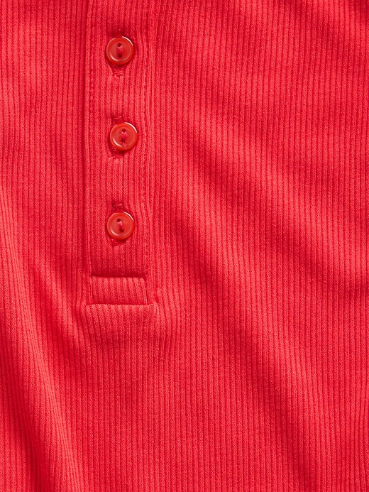 Image number 4 showing, Mini Rib Lace Henley PJ Tank Top