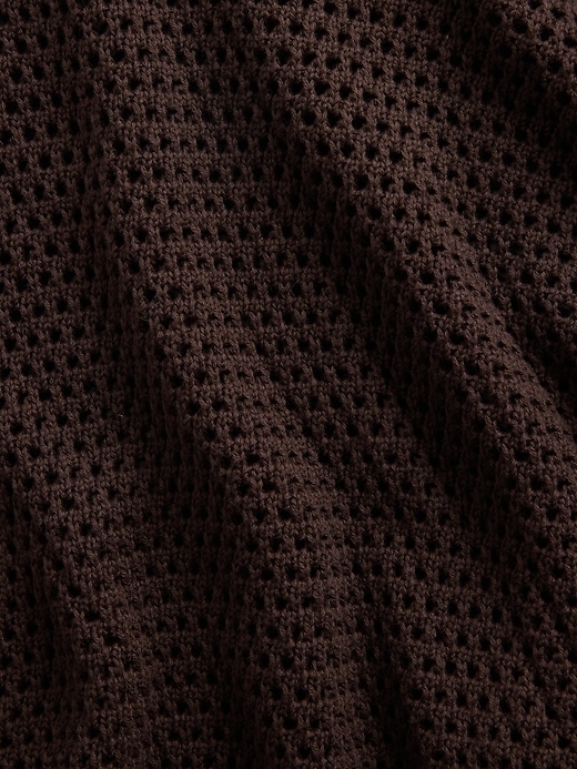 Image number 4 showing, 100% Cotton Crochet Relaxed Sweater