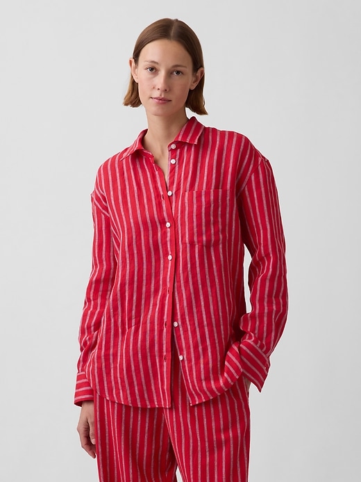Image number 1 showing, 100% Linen Oversized Shirt