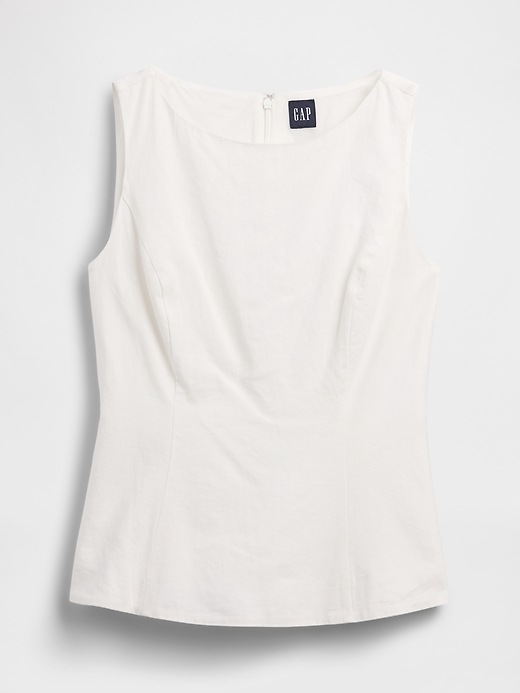 Image number 5 showing, Linen-Blend Boatneck Top