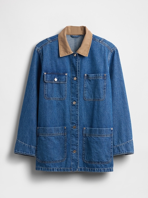 Image number 6 showing, Corduroy-Collar Denim Barn Jacket