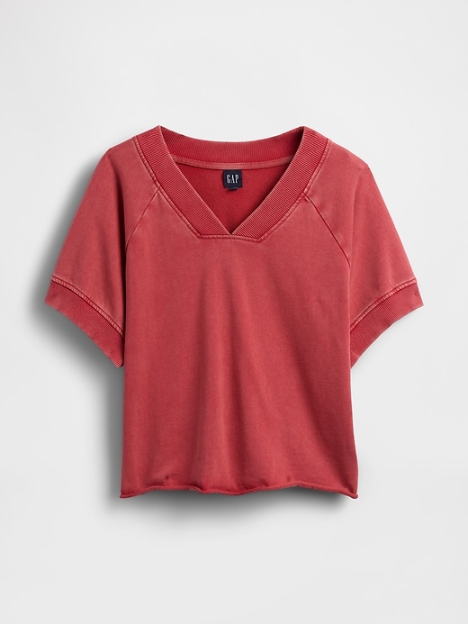 Image number 6 showing, French Terry Oversized V-Neck Sweatshirt