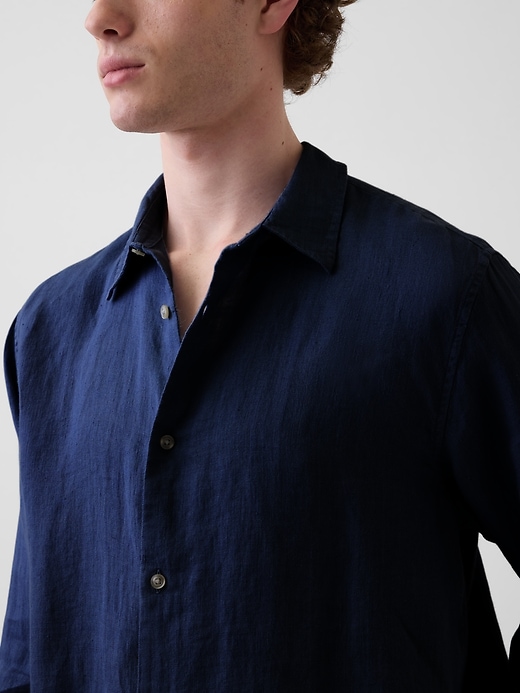 Image number 4 showing, 100% Linen Relaxed Shirt